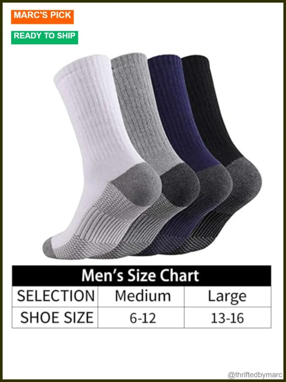 Men's Cotton Performance Athletic Crew Extra Heavy Cushion Socks 12 Pairs